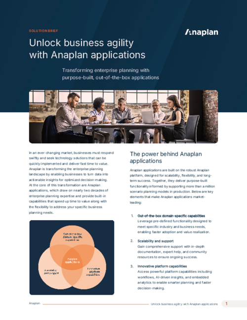 Unlock business agility with Anaplan applications