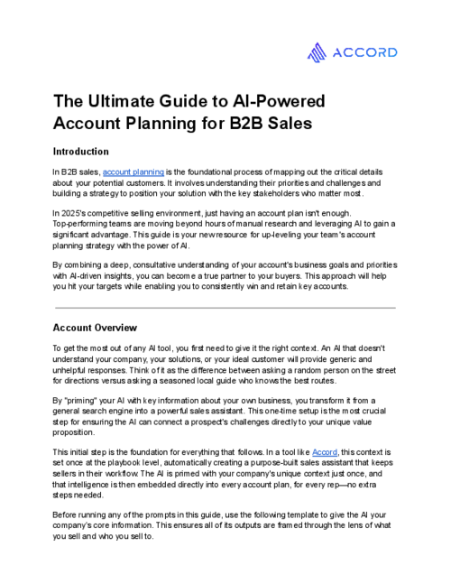 The Guide to AI-Powered Account Planning for B2B Sales