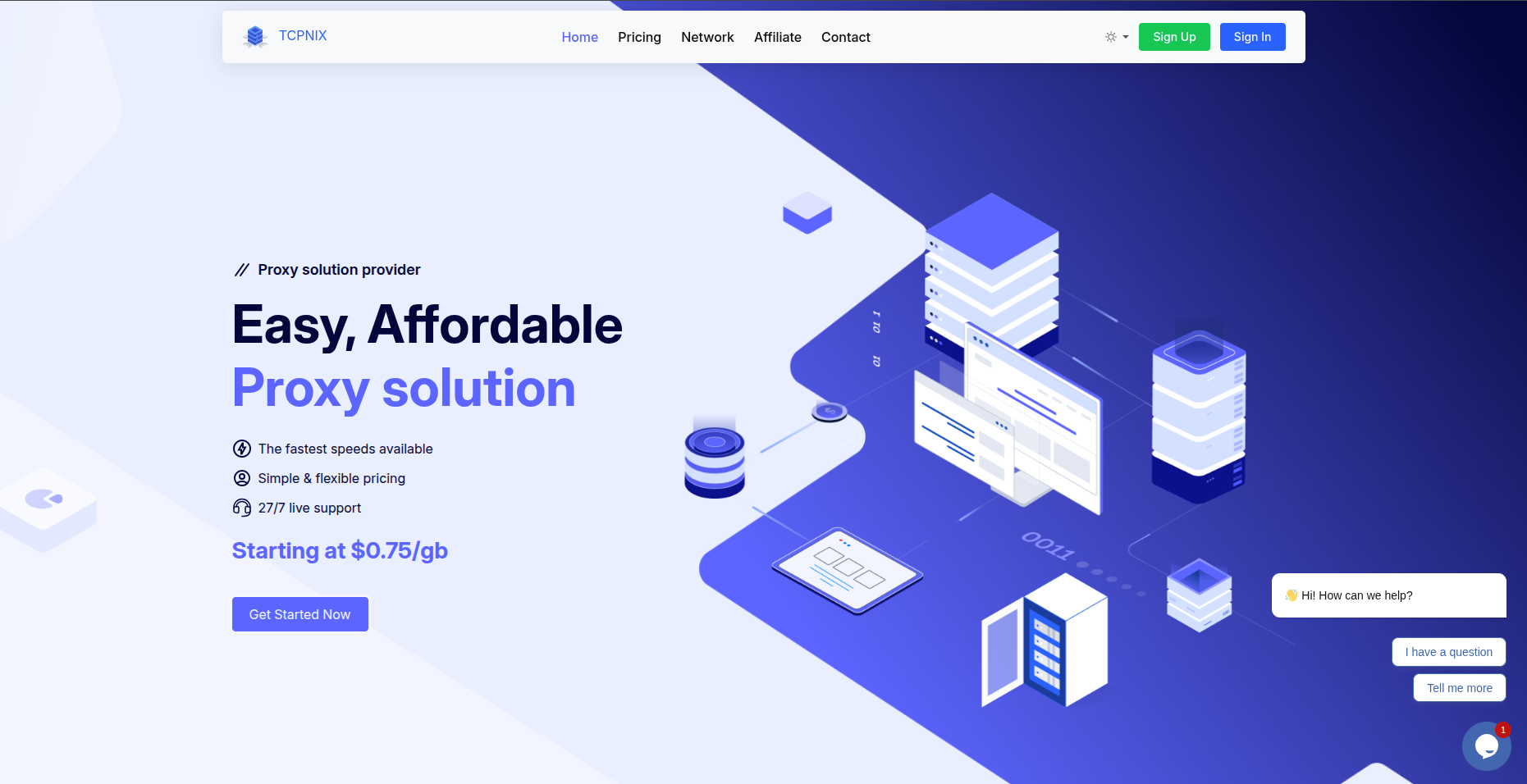 TCPNIX Proxy solution provider screenshot