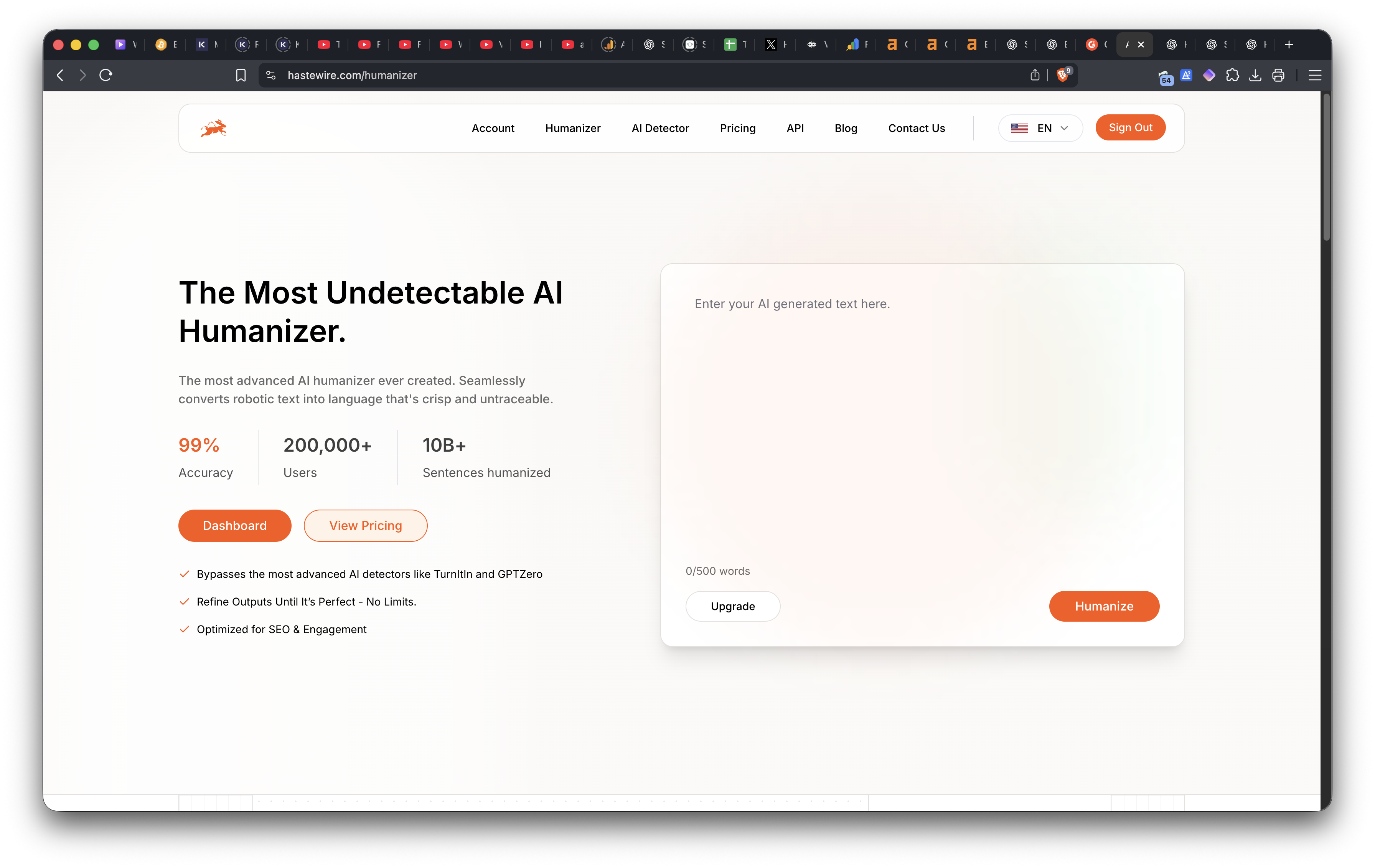 Hastewire AI Humanizer preview