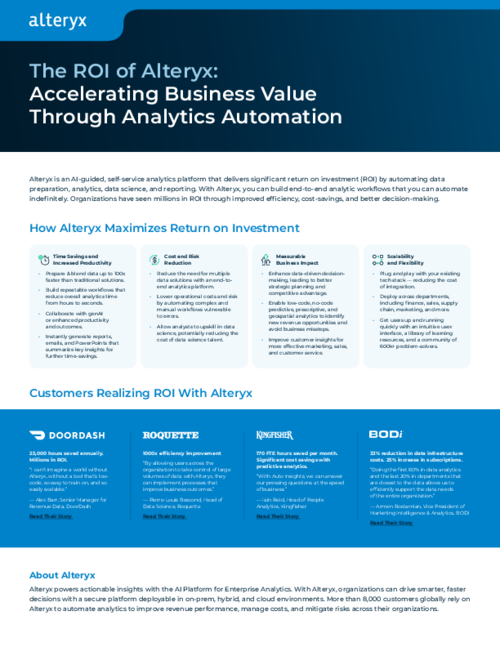 The ROI of Alteryx: Accelerating Business Value Through Analytics Automation