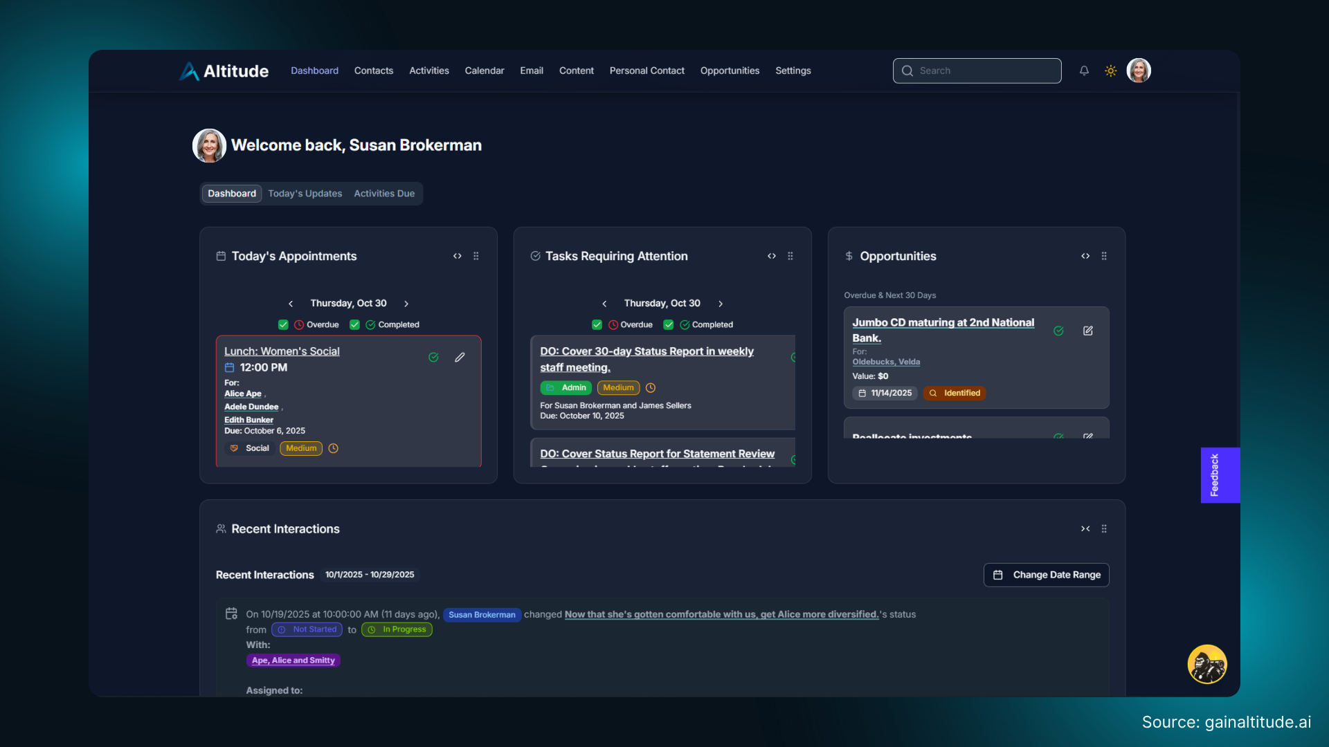 Altitude CRM screenshot