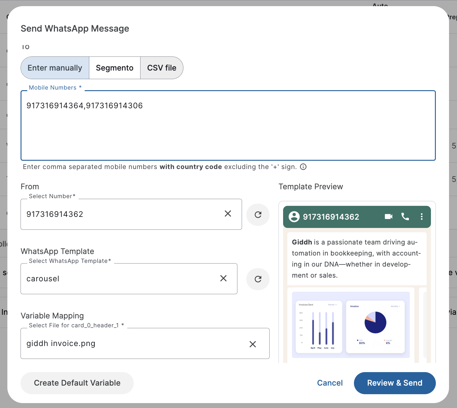 MSG91 WhatsApp Engagement Platform screenshot