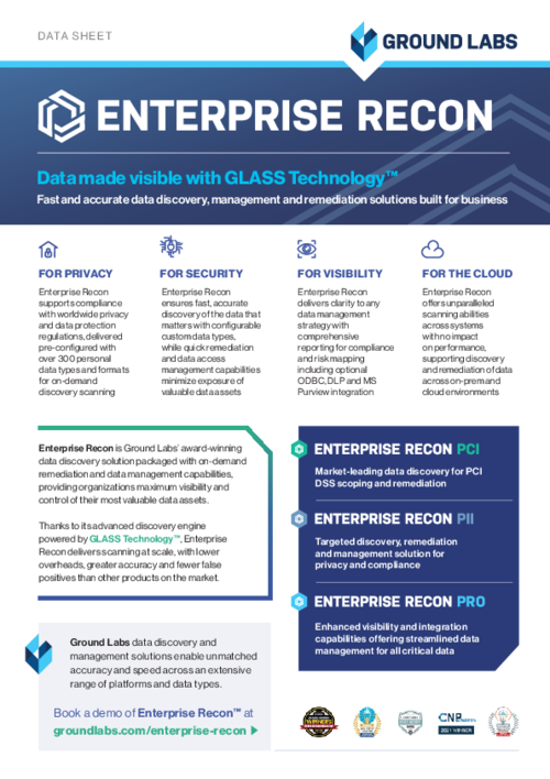 Enterprise Recon Data Sheet