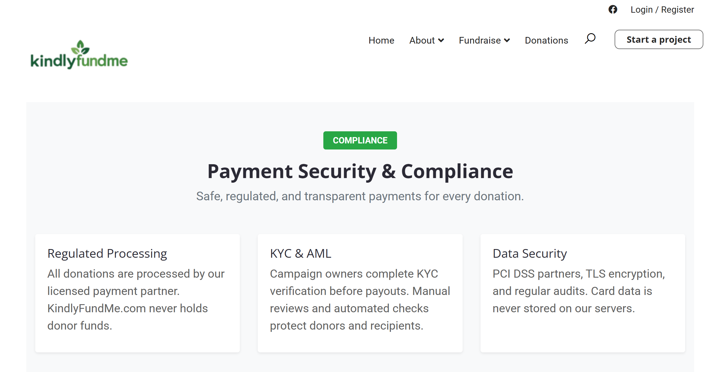 KindlyFundMe screenshot