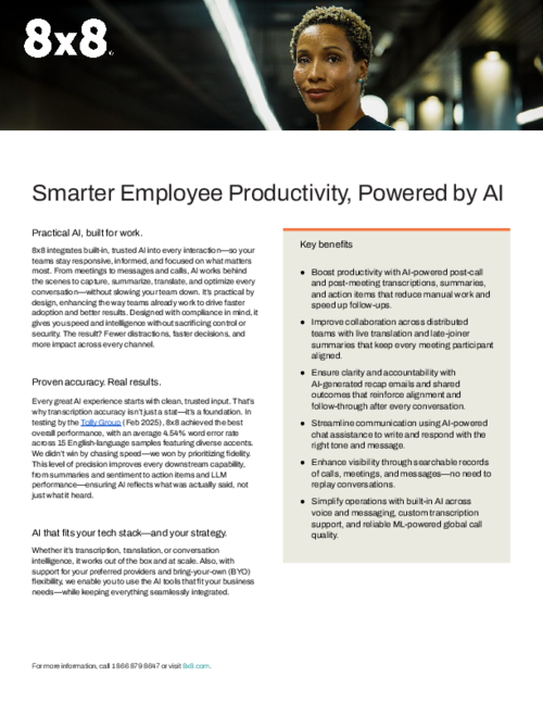 8x8 Work AI for Employee Productivity