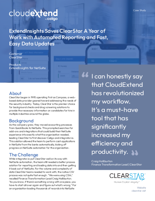 For ClearStar, having ExtendInsights by CloudExtend is a game-changer