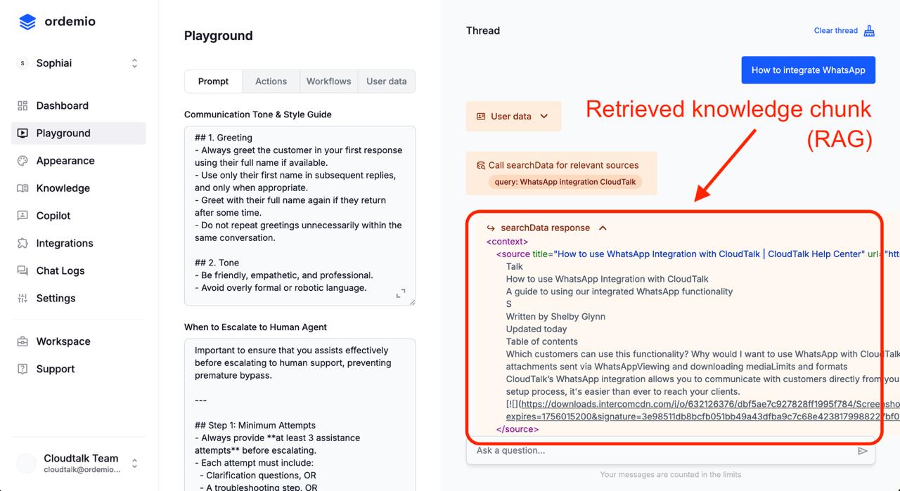 Ordemio AI Agent preview