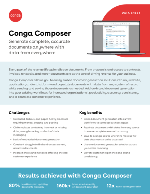 Conga Composer Data Sheet