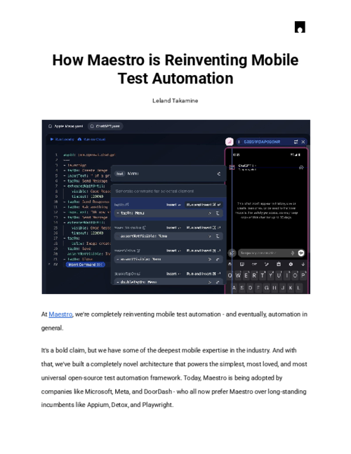 How Maestro is Reinventing Mobile Test Automation