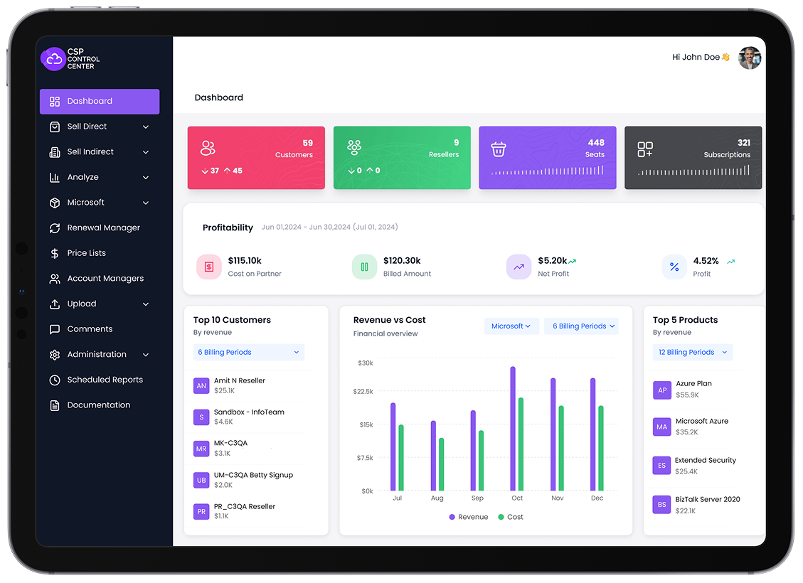 CSP Control Center screenshot