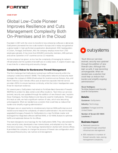 FortiGate VM case study: Outsystems