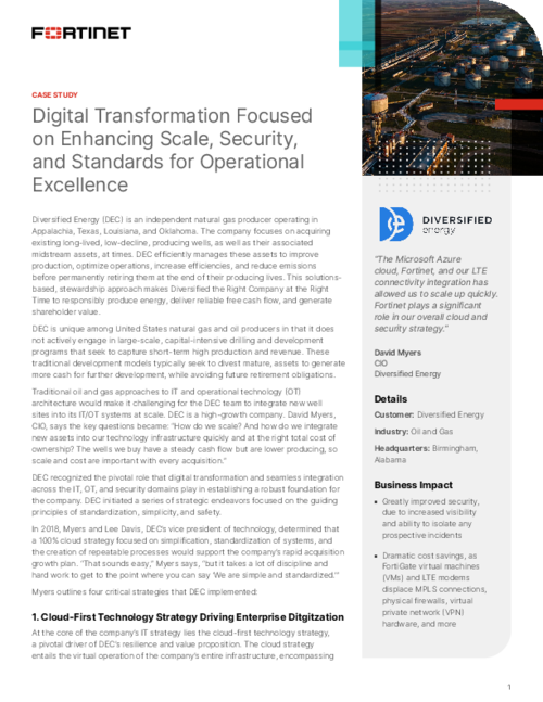 FortiGate VM case study: Diversified Energy