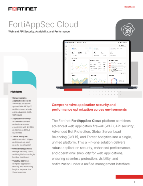 FortiAppSec Cloud data sheet