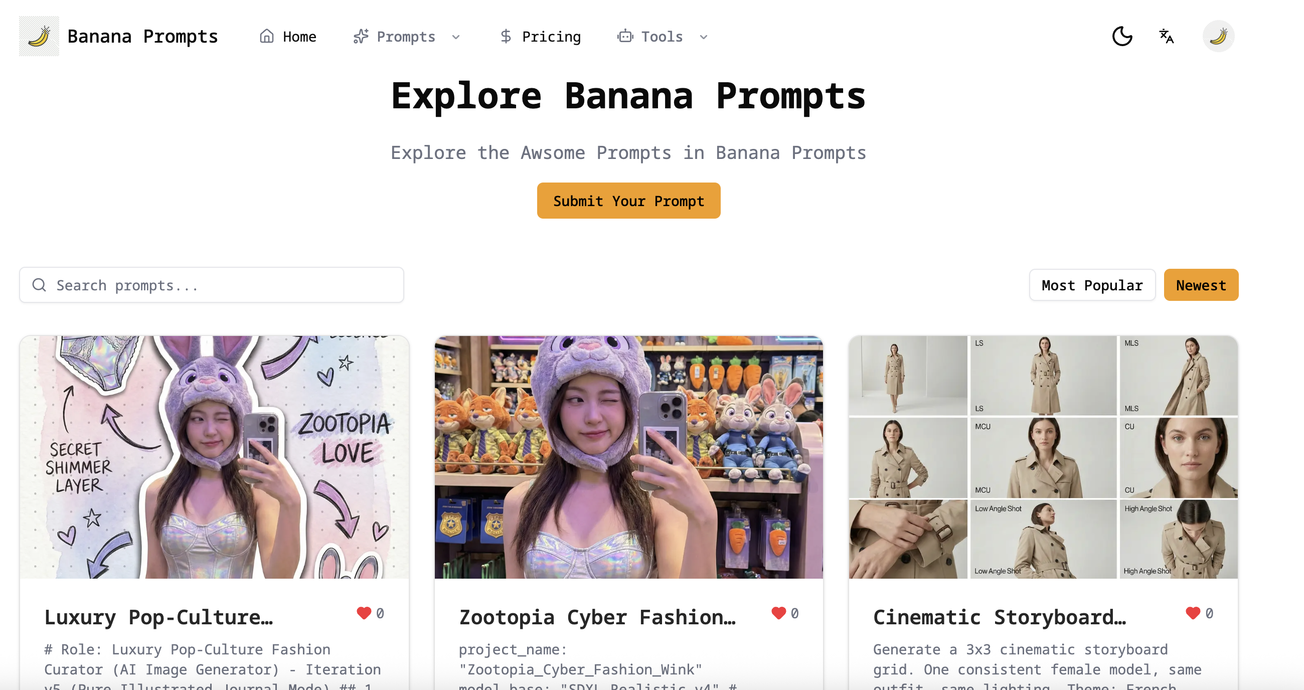 Banana Prompts preview
