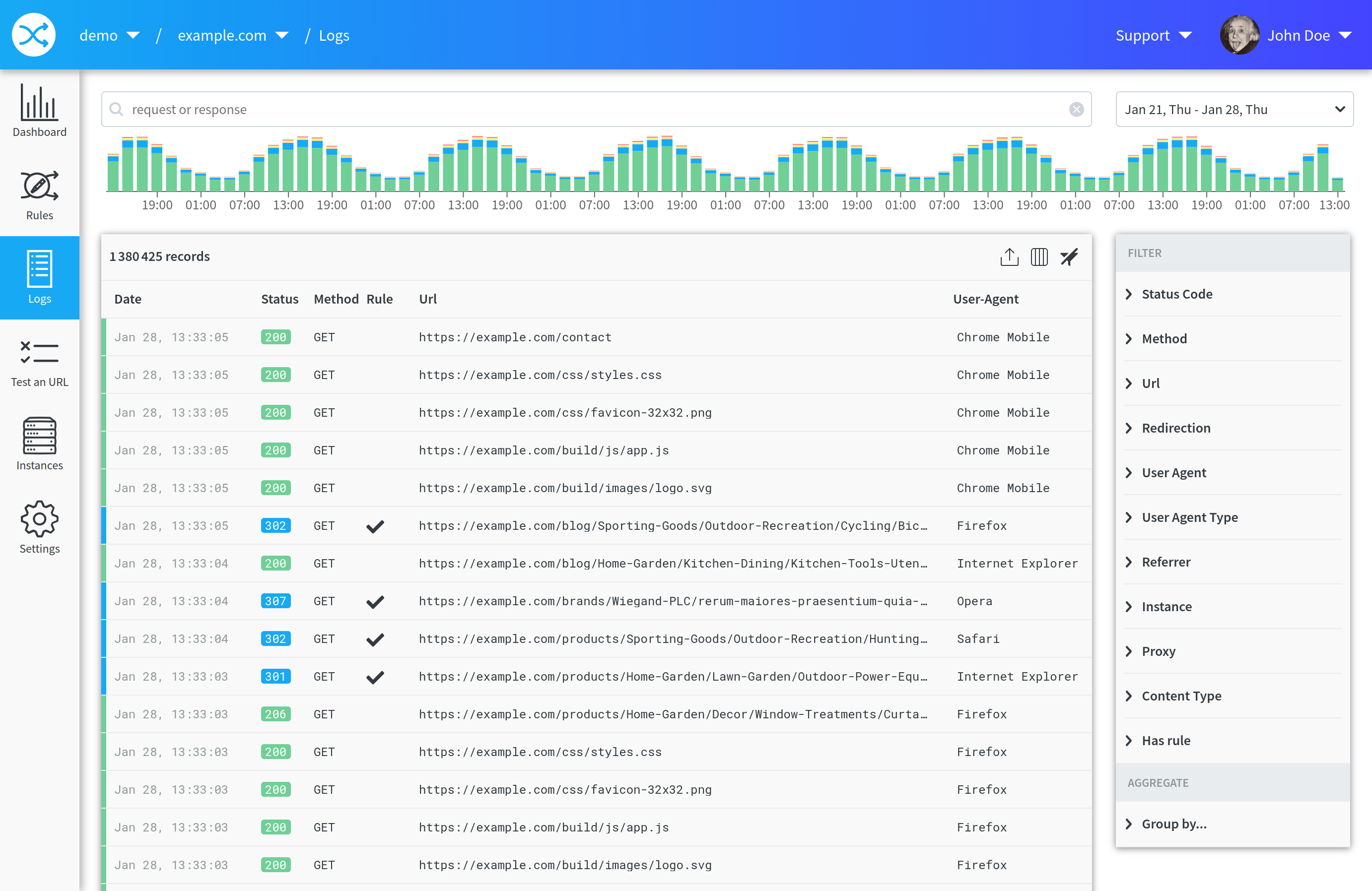 redirection.io screenshot