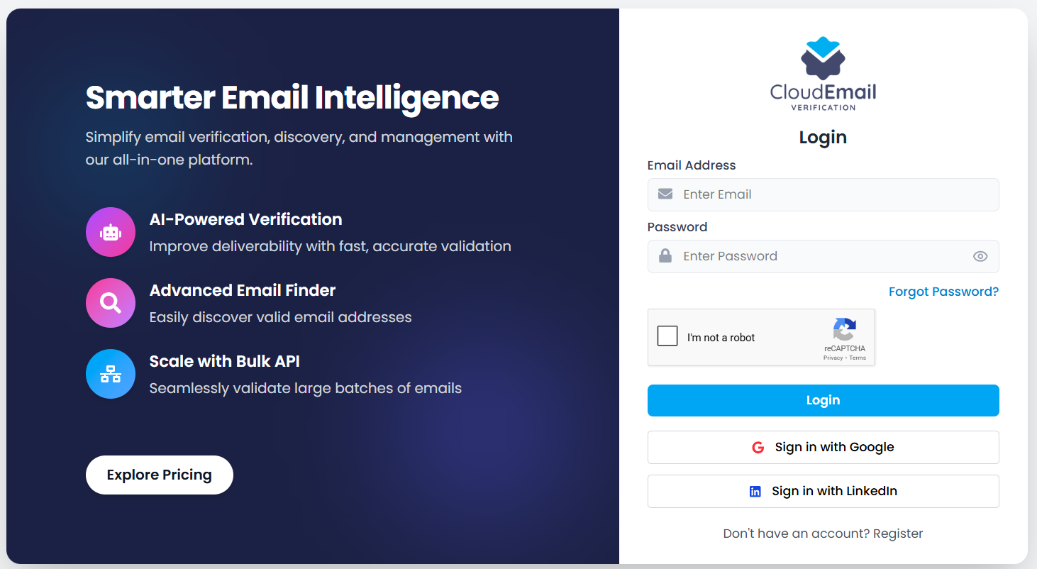CloudEmailVerification.com screenshot