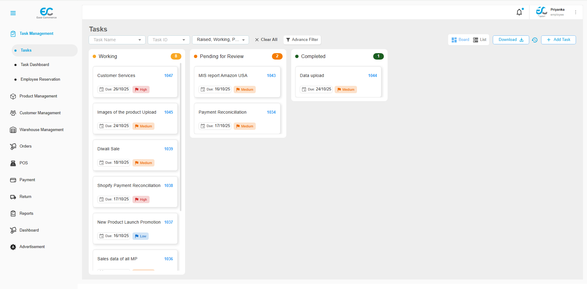 E-Commerce CRM Software screenshot