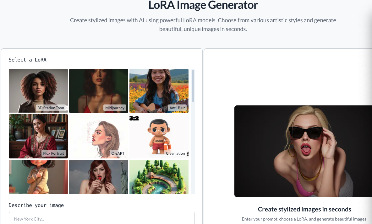 Best LoRA AI Image Generator | #1 Flux LoRA Platform preview