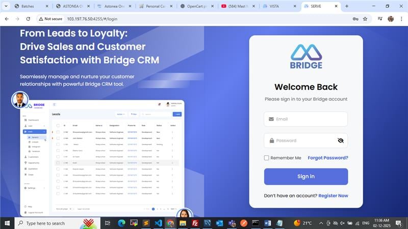 Bridge CRM screenshot