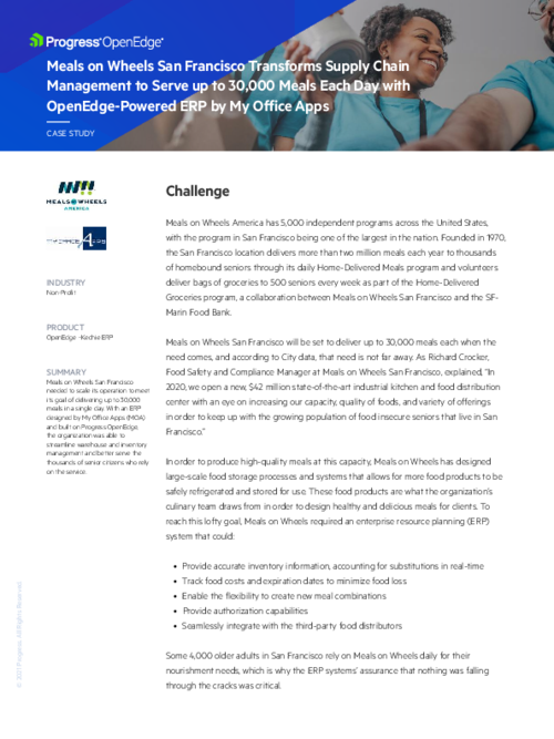 Meals on Wheels Case study