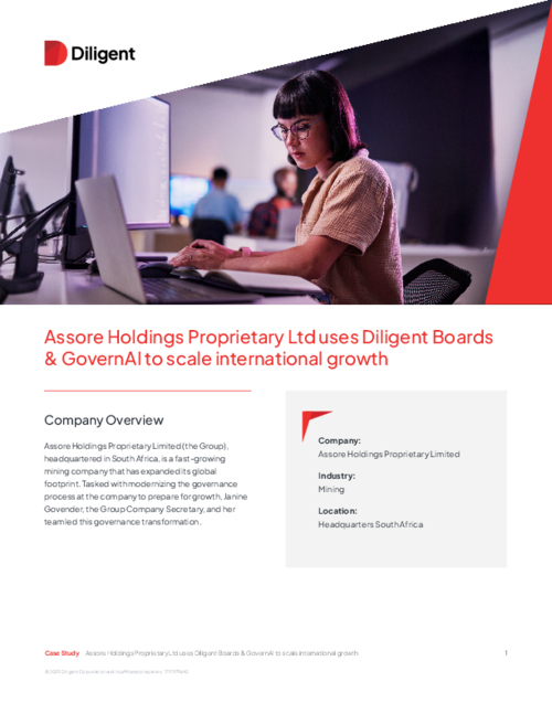 Case study: Assore Holdings and Diligent Boards