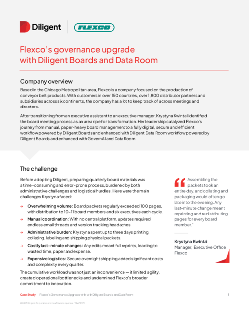 Case study: Flexco and Diligent Boards