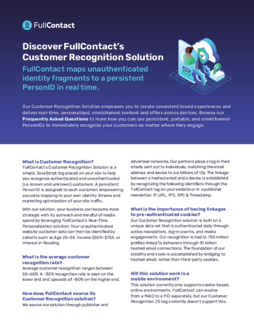What is FullContact's Customer Recognition tool?