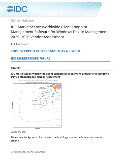 IDC MarketScape: Worldwide Client Endpoint Management Software for Windows Device Management 2025–2026