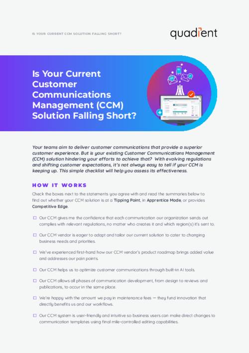 Is Your Current Customer Communications Management (CCM) Solution Falling Short?