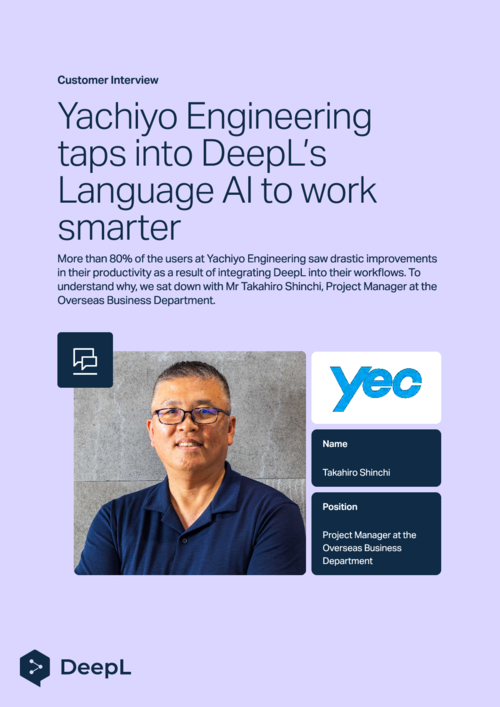 Yachiyo Engineering taps into DeepL’s Language AI to work smarter