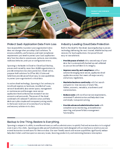 Spanning Product Line Overview