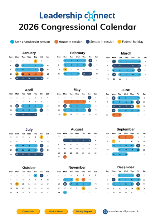 2026 Congressional Calendar | Leadership Connect