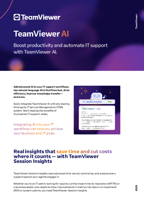 Boost productivity and automate IT support with TeamViewer AI