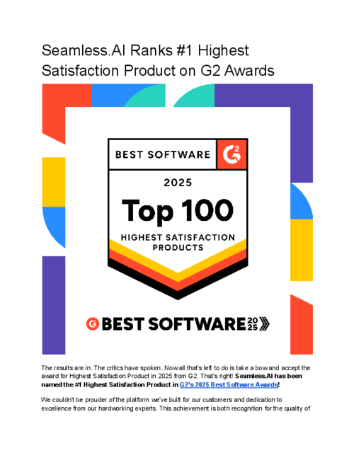 #1 in Highest Satisfaction Products on G2