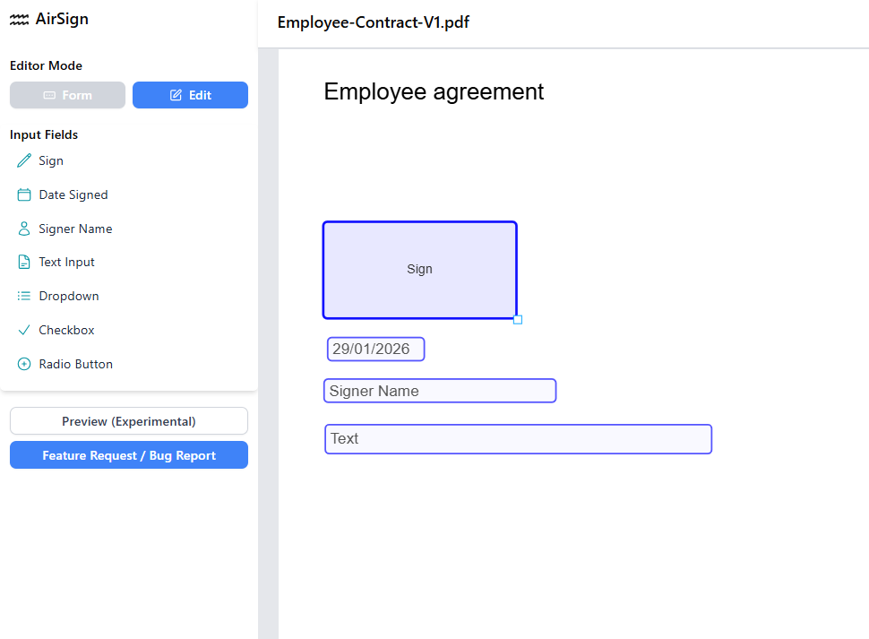 AirSign screenshot