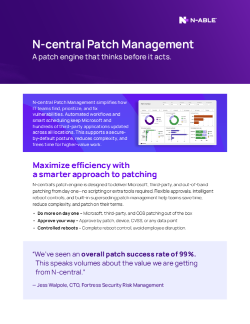 N-central Patch Management Feature Sheet