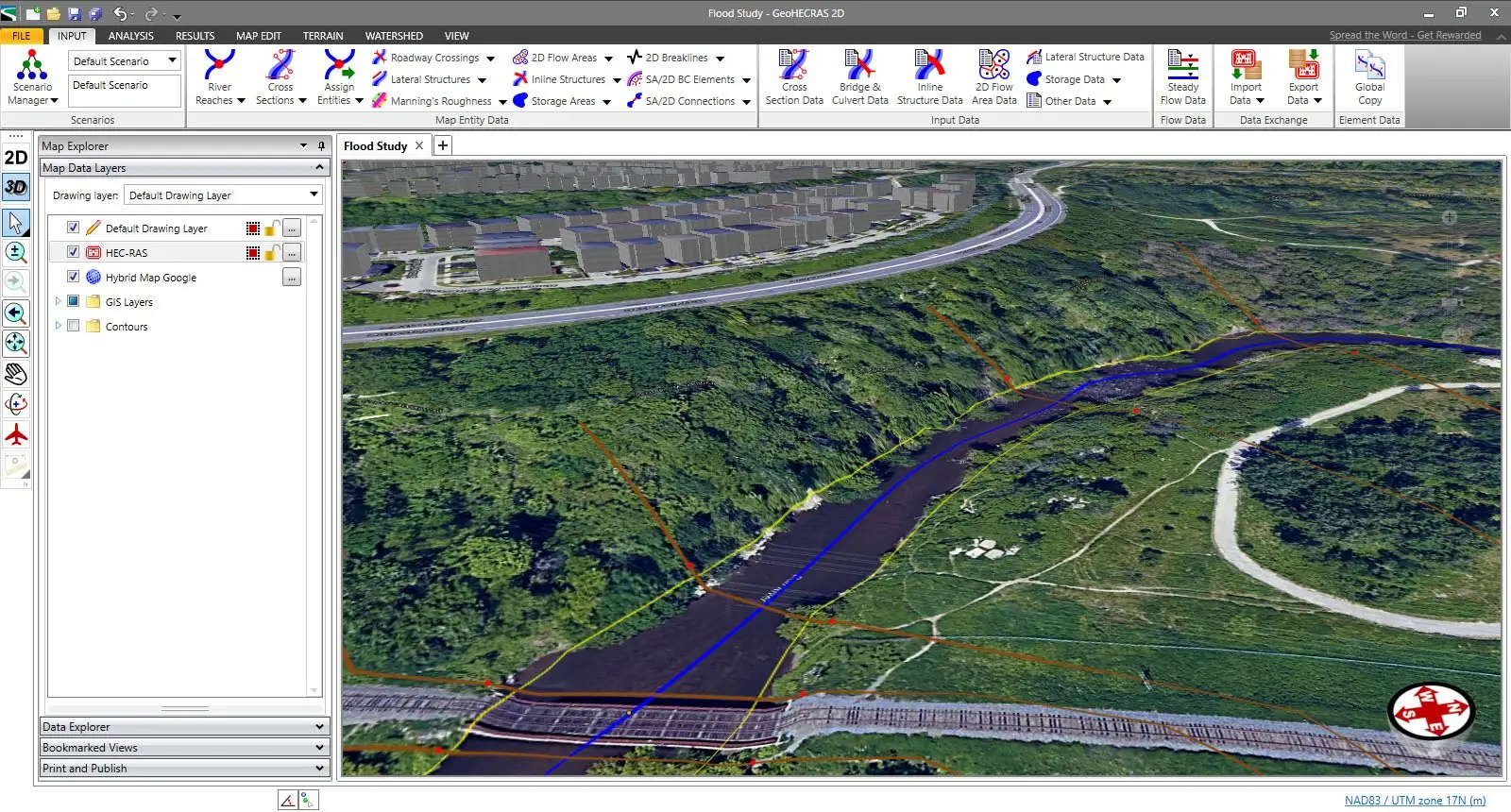 Civil engineering design software: GeoHECRAS