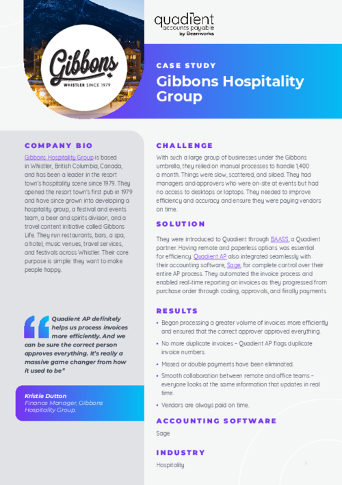 A Hospitality Group Sees a 'Game Changing' Improvement in Team Efficiency with Quadient AP