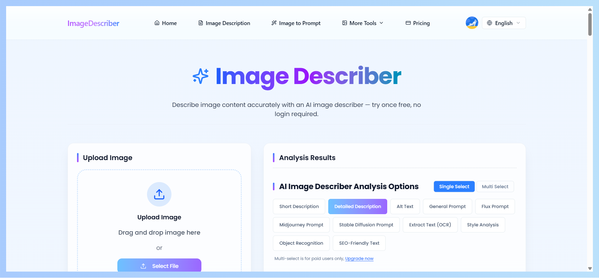 Image Describer screenshot