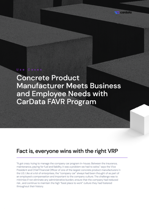 Concrete Manufacturer Meets Business and Employee Needs with Cardata FAVR Program