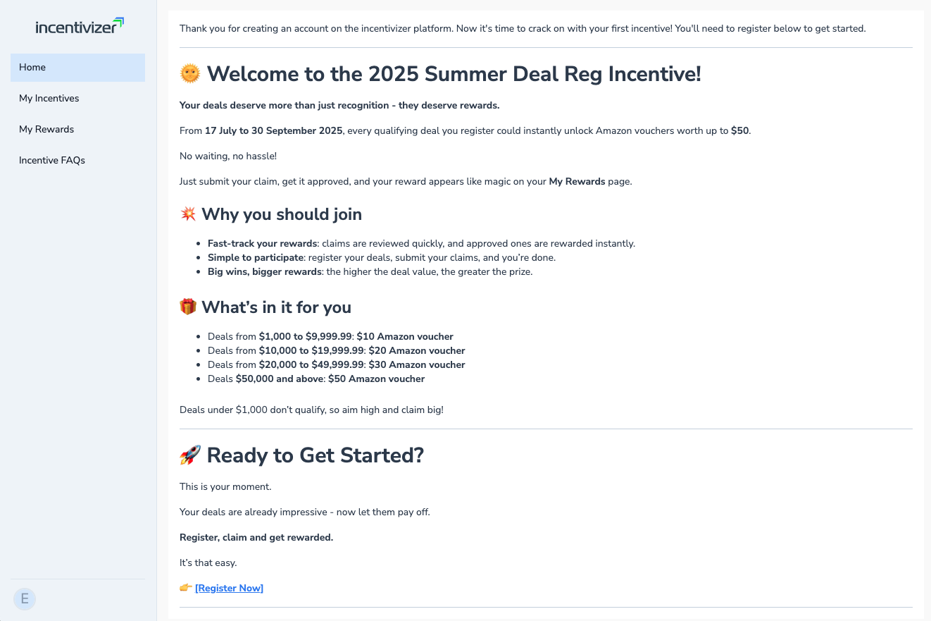 Incentivizer screenshot