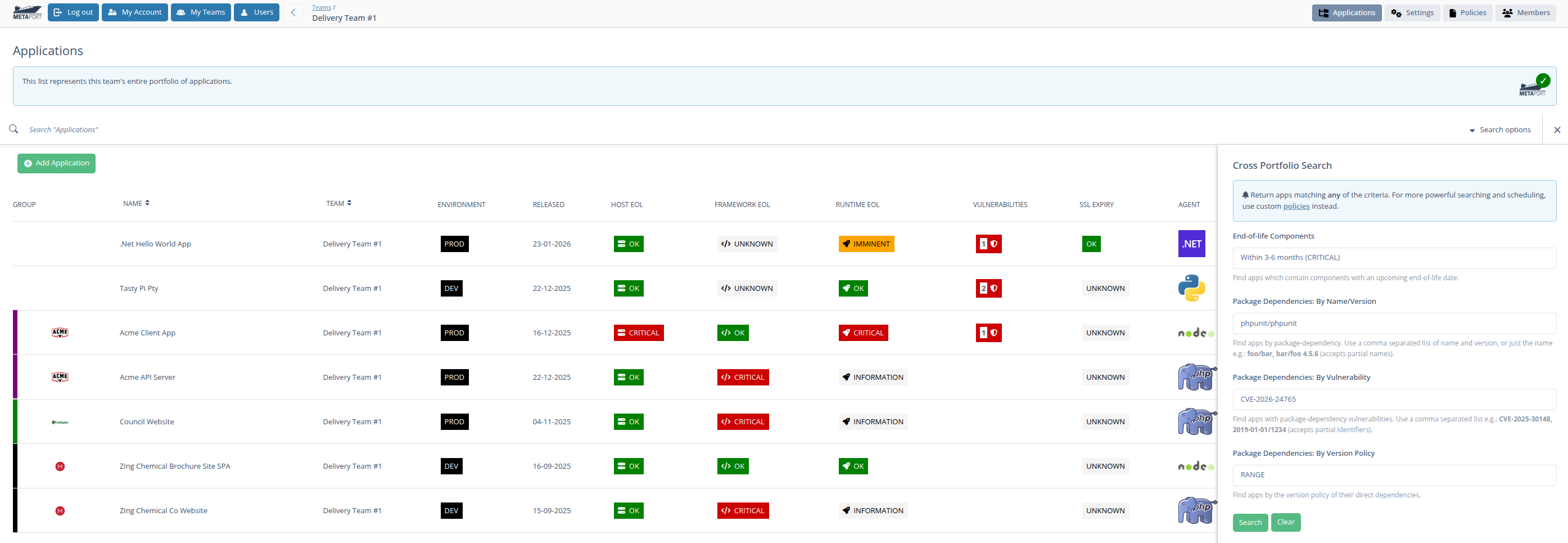 Metaport screenshot