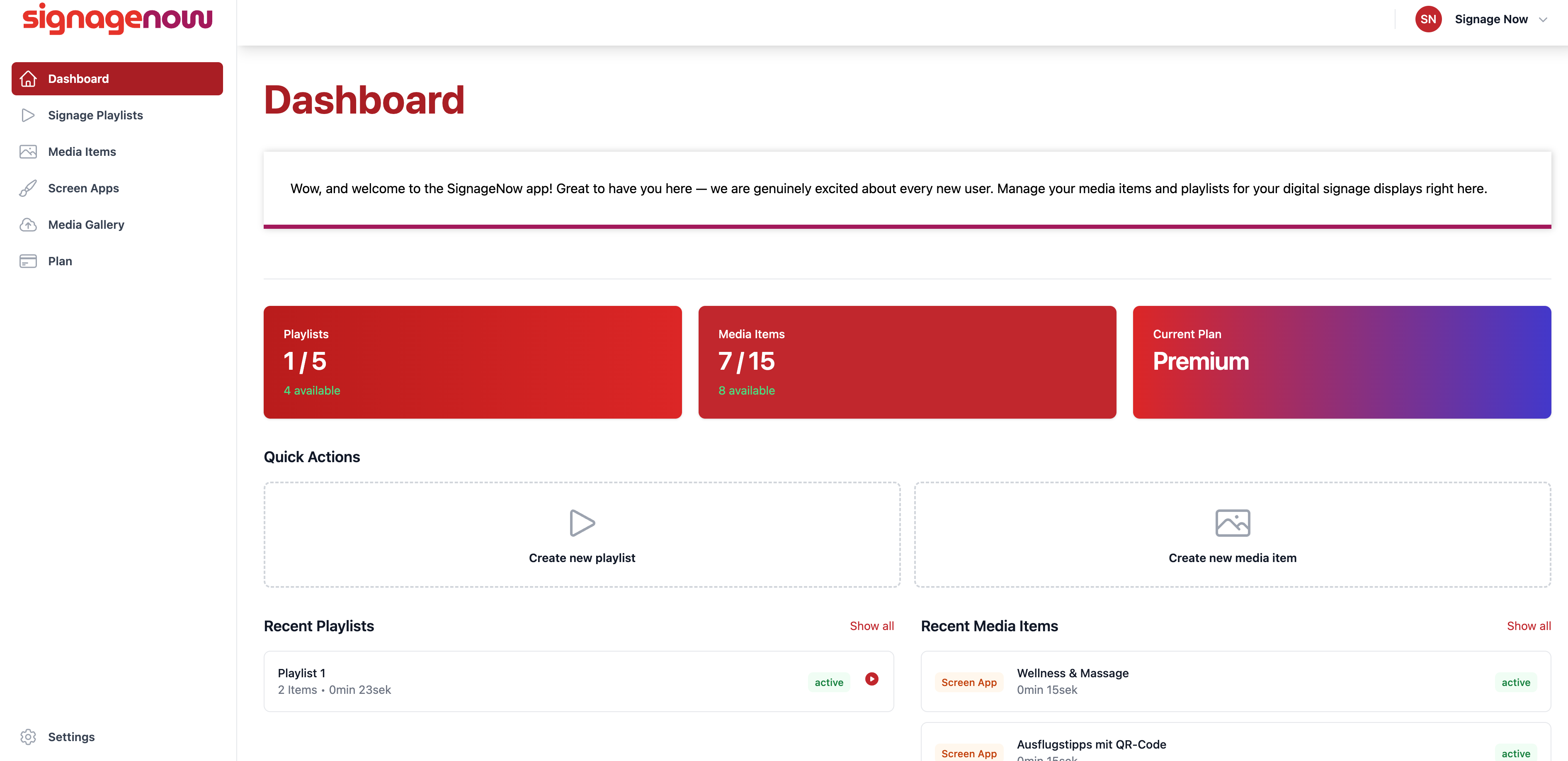 SignageNow screenshot