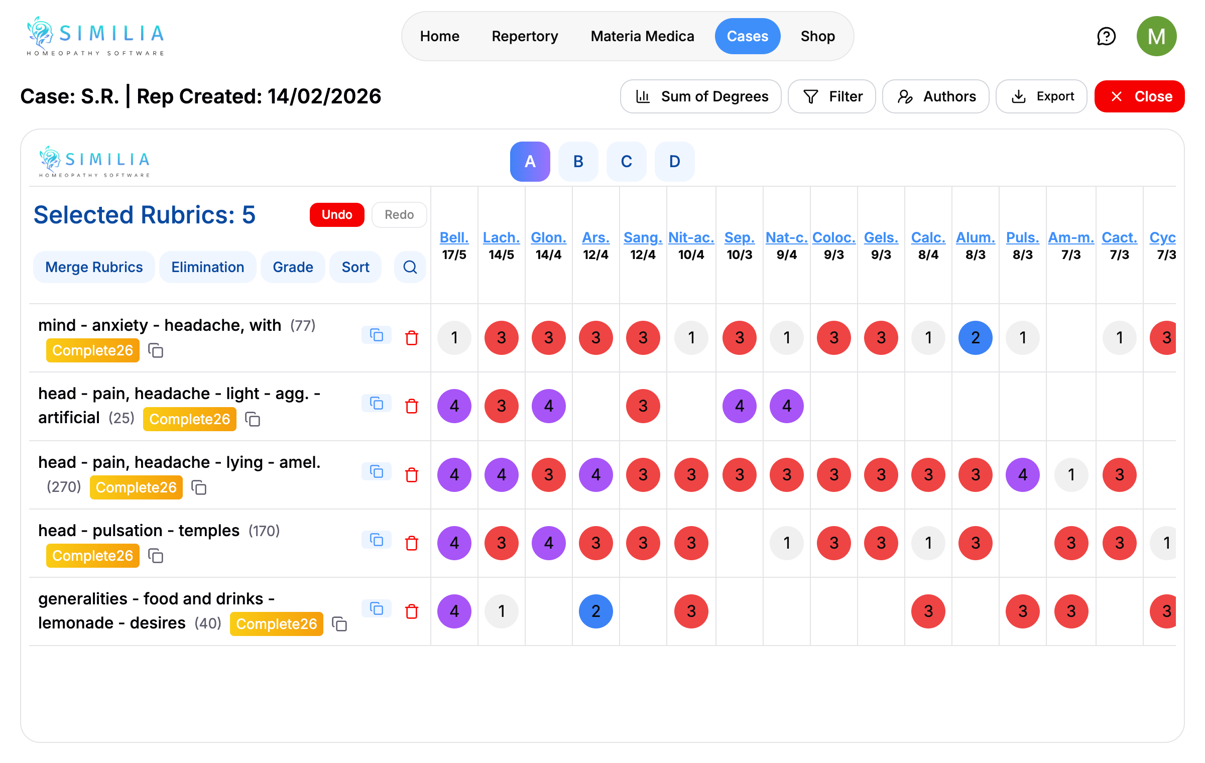 Similia Homeopathy Software screenshot
