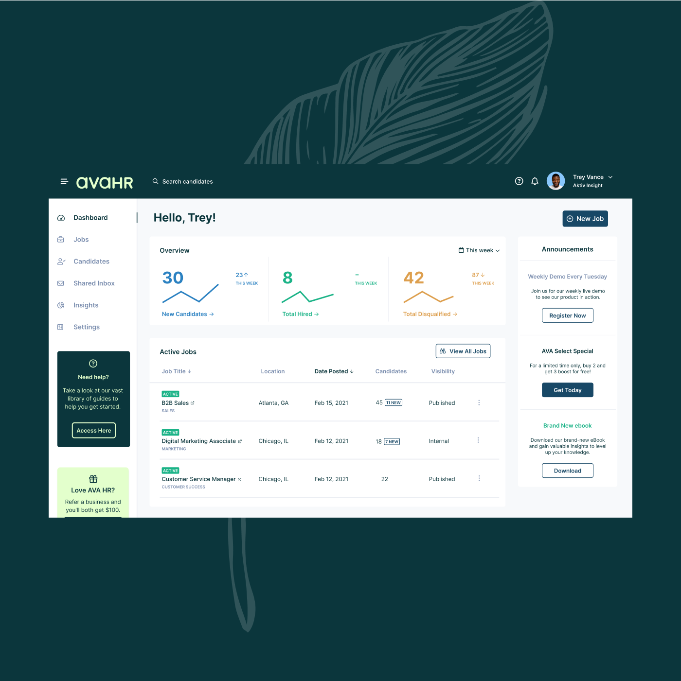AvaHR screenshot