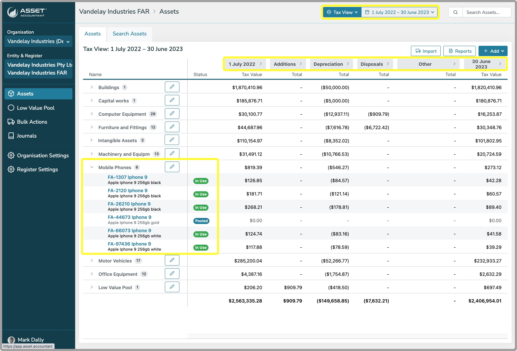 AssetAccountant screenshot