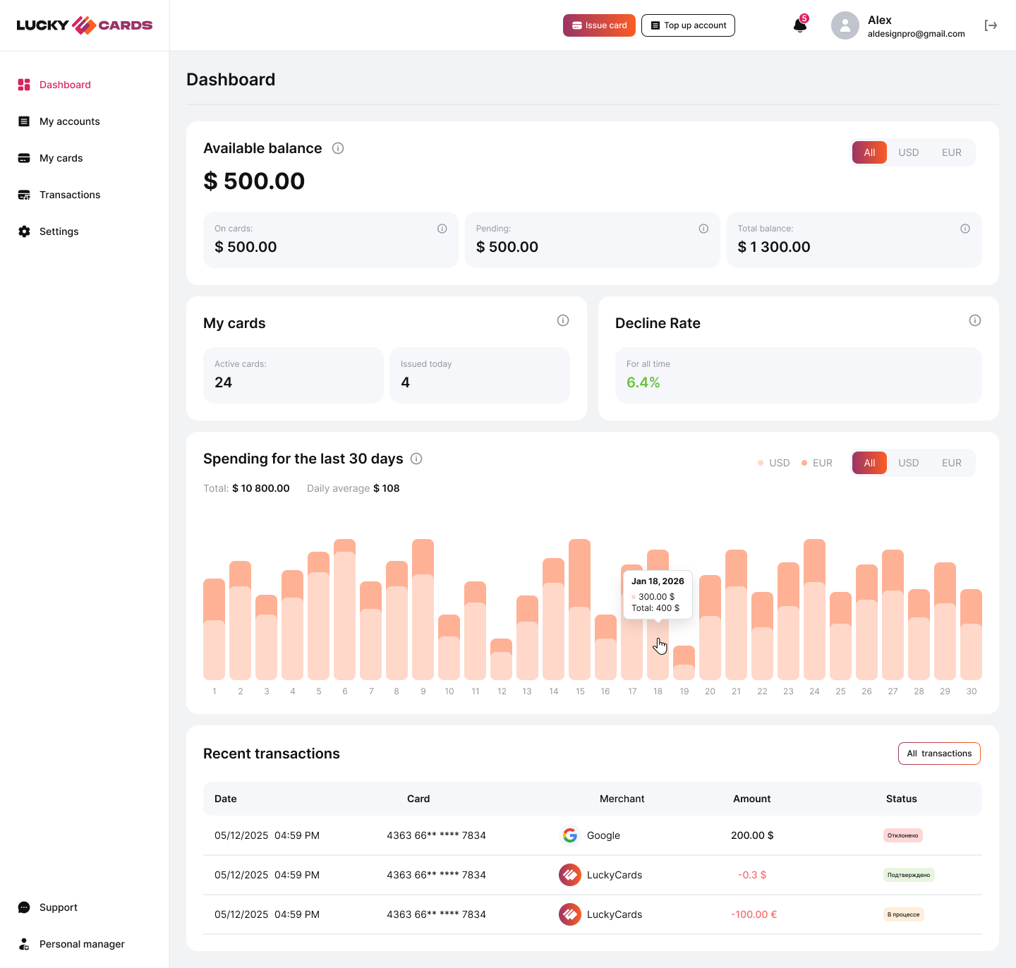 LuckyCards screenshot