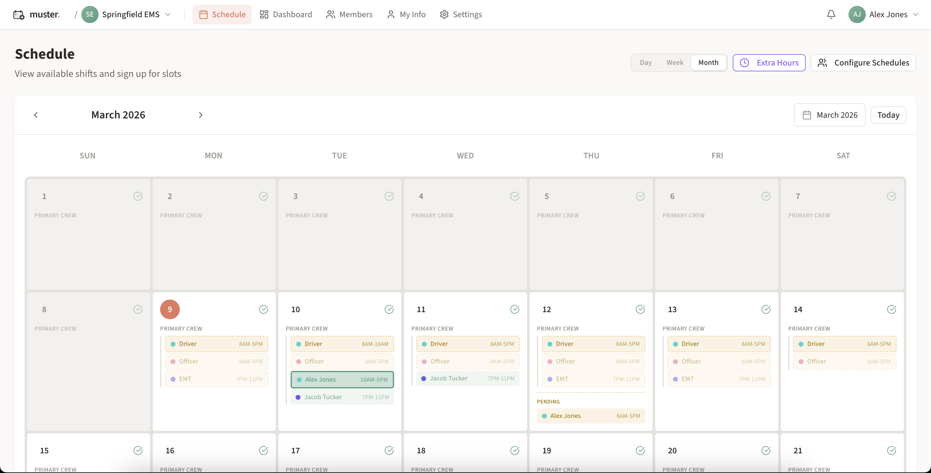 Muster screenshot