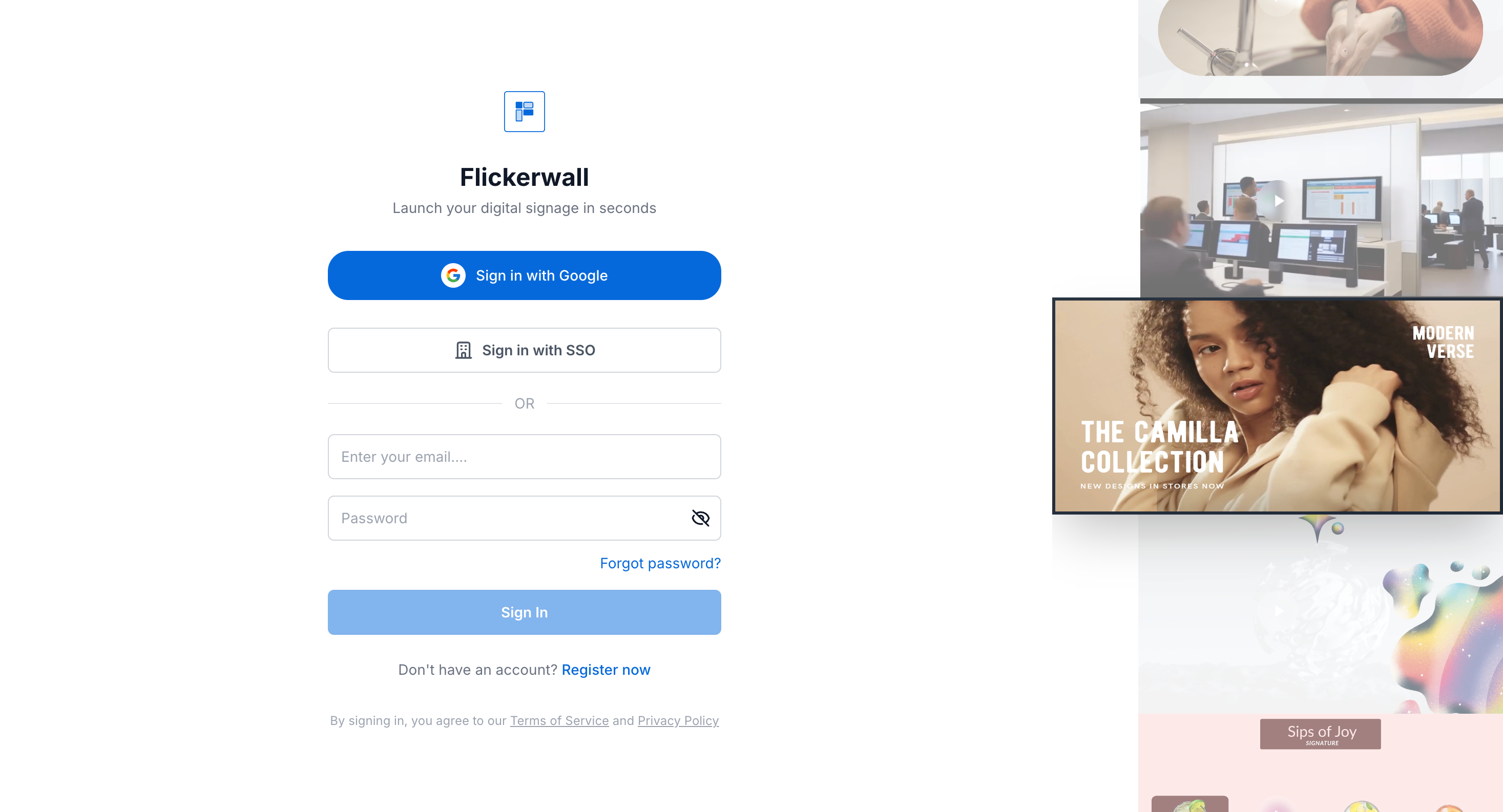 Flickerwall Digital Signage screenshot
